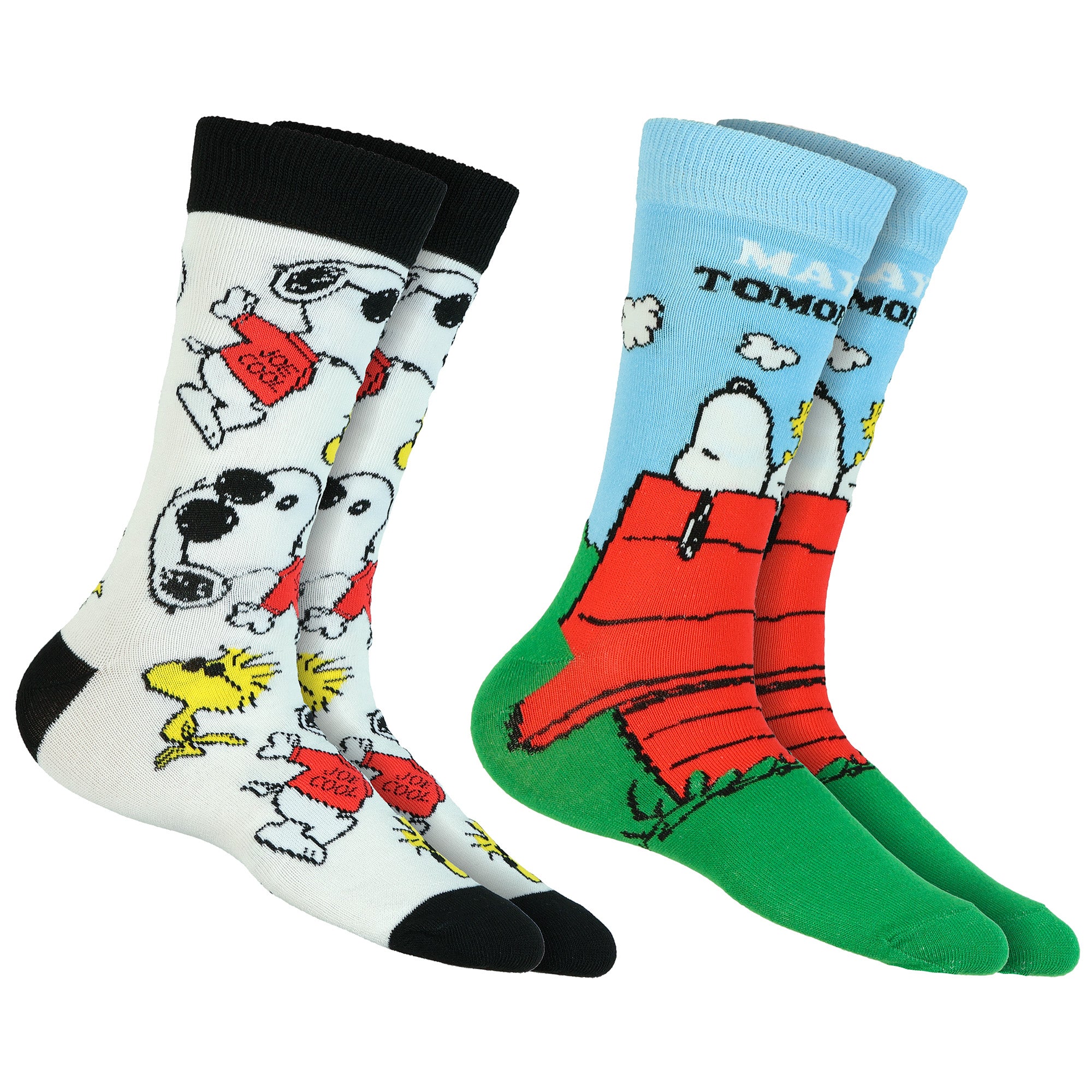 Peanuts Socks Snoopy and Woodstock Joe Cool 2 Pair Adult Crew Sock