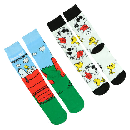 Peanuts Socks Snoopy and Woodstock Joe Cool 2 Pair Adult Crew Sock