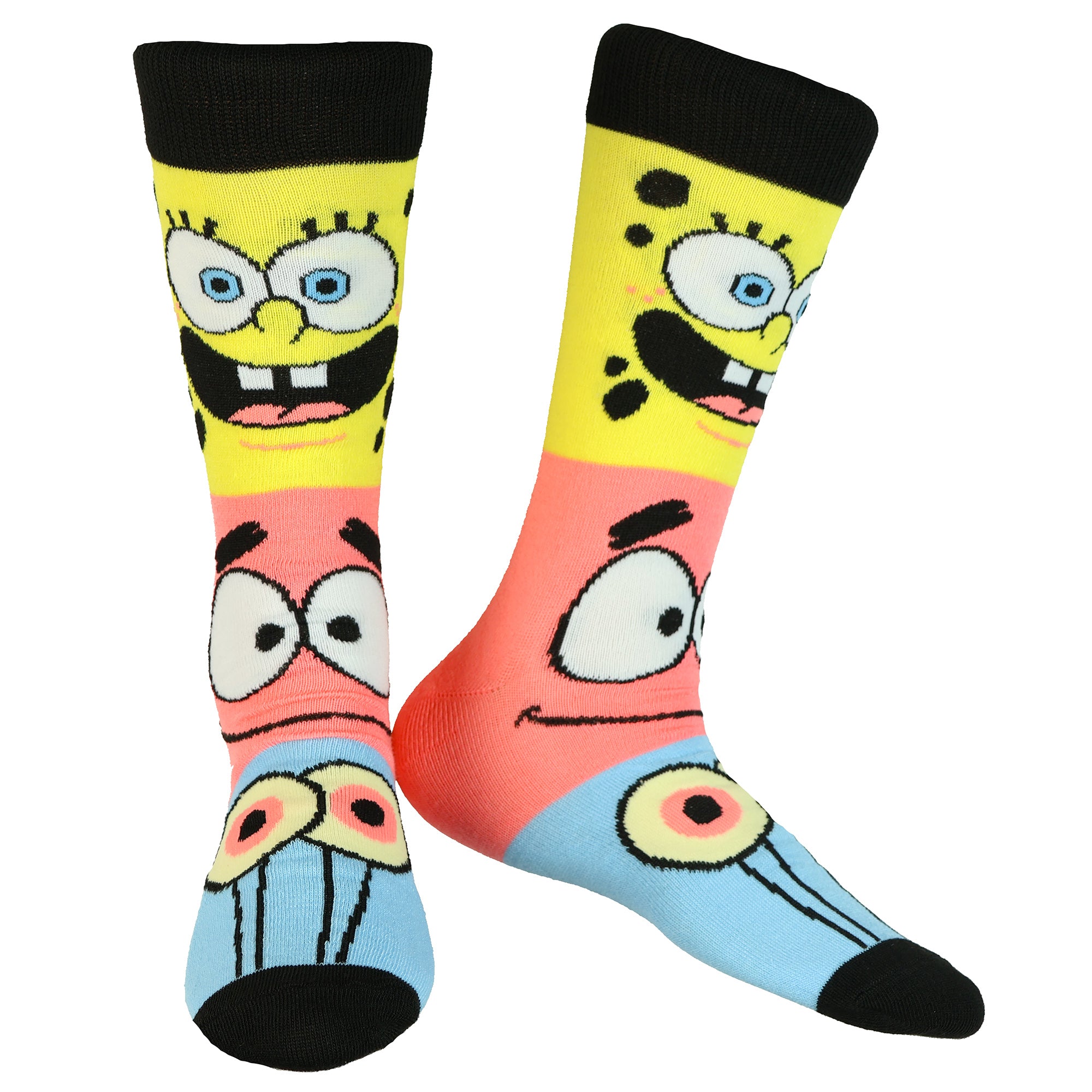 Nickelodeon SpongeBob SquarePants Crew Socks Men's 3 Pair Character Designs OSFM