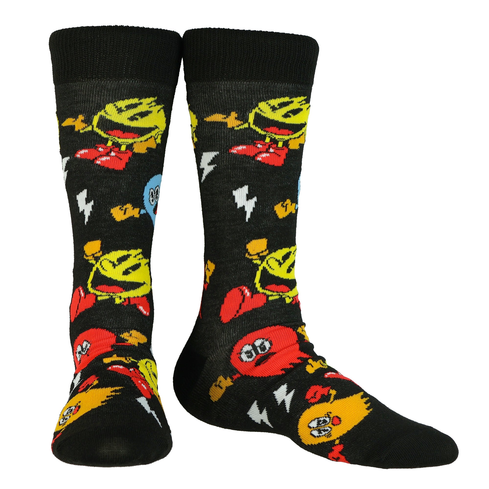 Pac-Man Crew Socks Men's 3 Pair Power Up Blinky Inky Clyde Arcade Characters OSFM