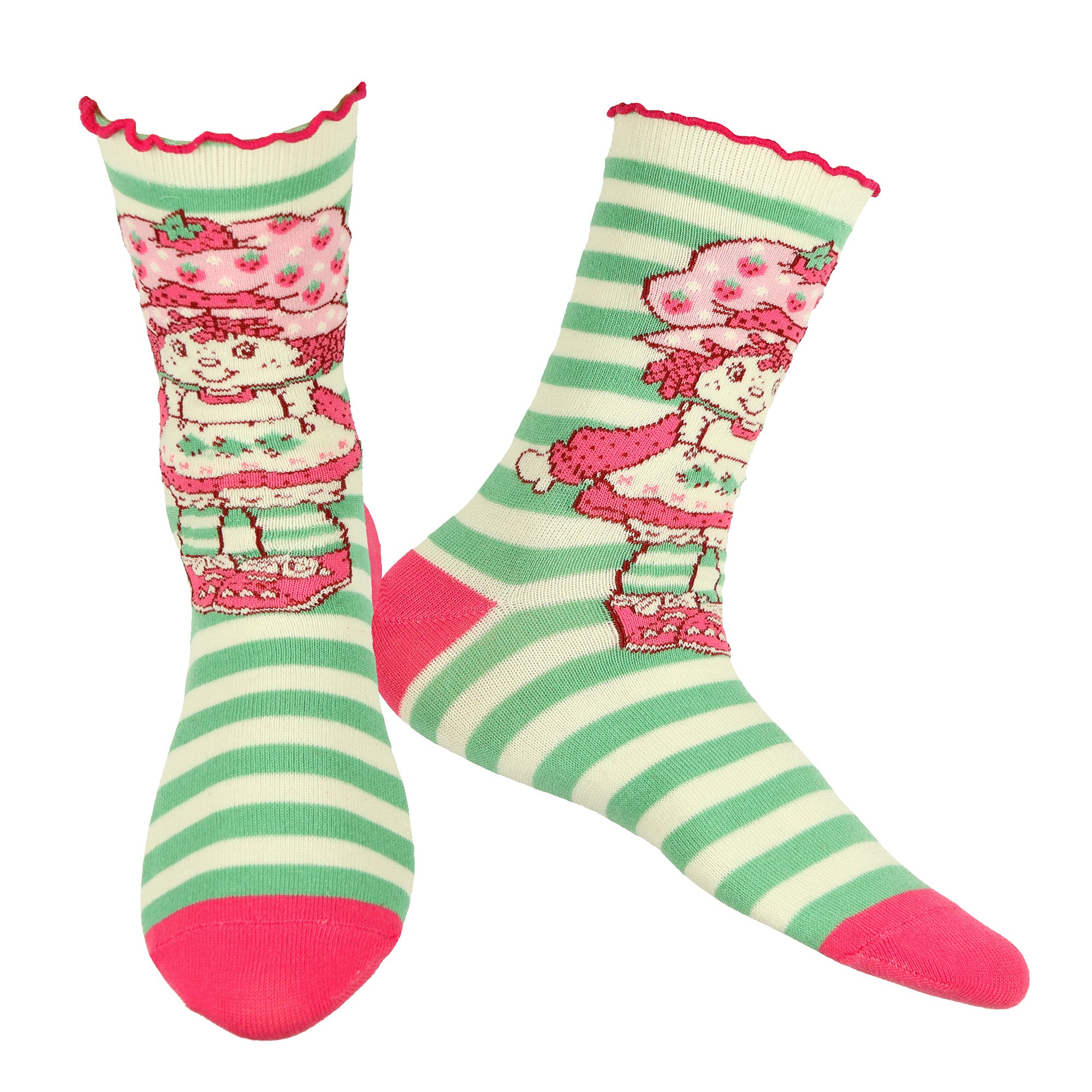 Strawberry Shortcake Crew Socks Women's Character Design 5-Pair, Shoe Size 5-10
