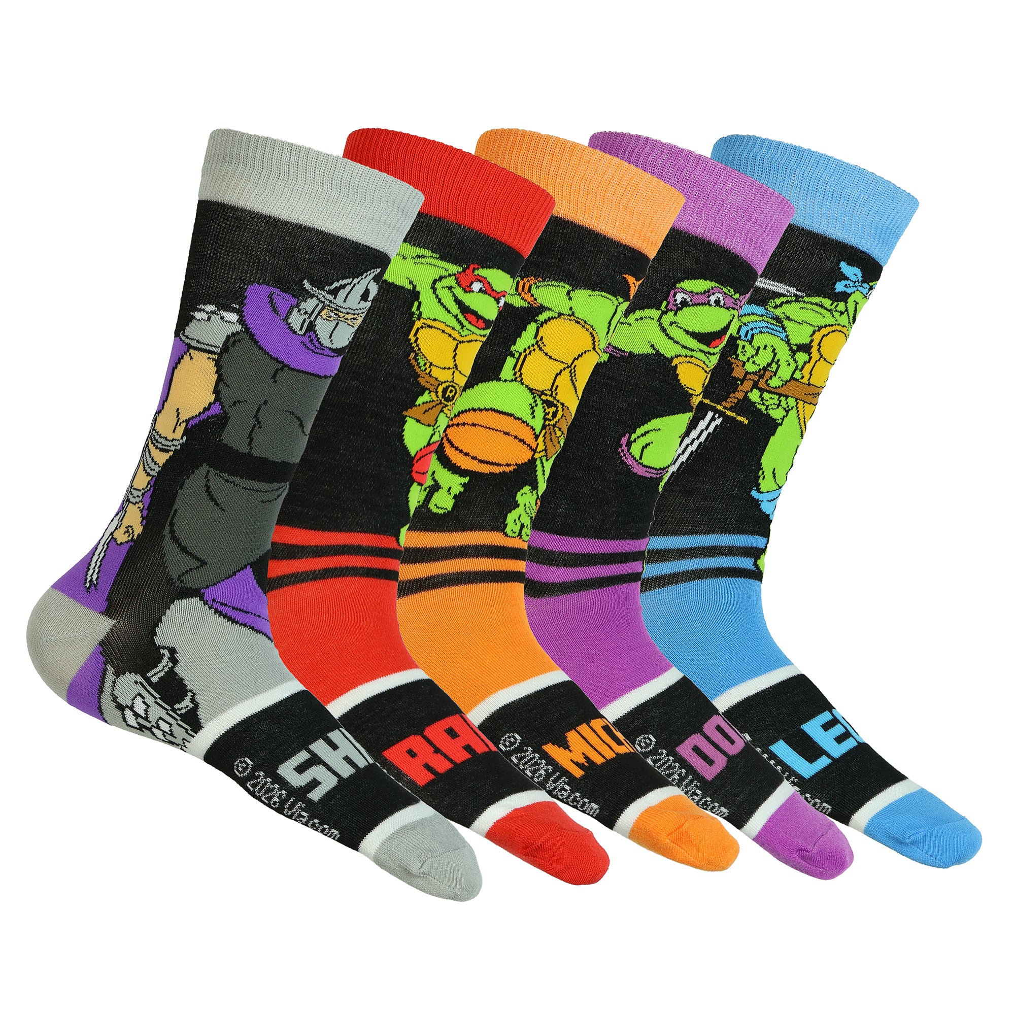 Teenage Mutant Ninja Turtles 5-Pack Character Mid-Calf Crew Socks Size 6-12