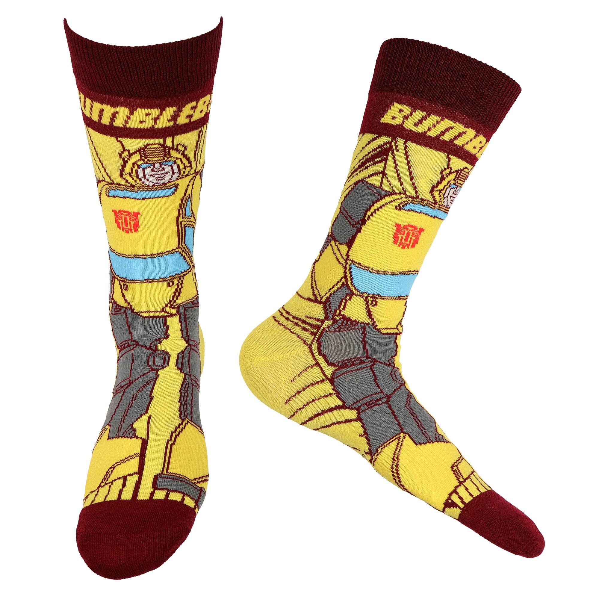 Transformers Crew Socks Men's Decepticon vs Autobot 5-Pack, Shoe Size 6-12