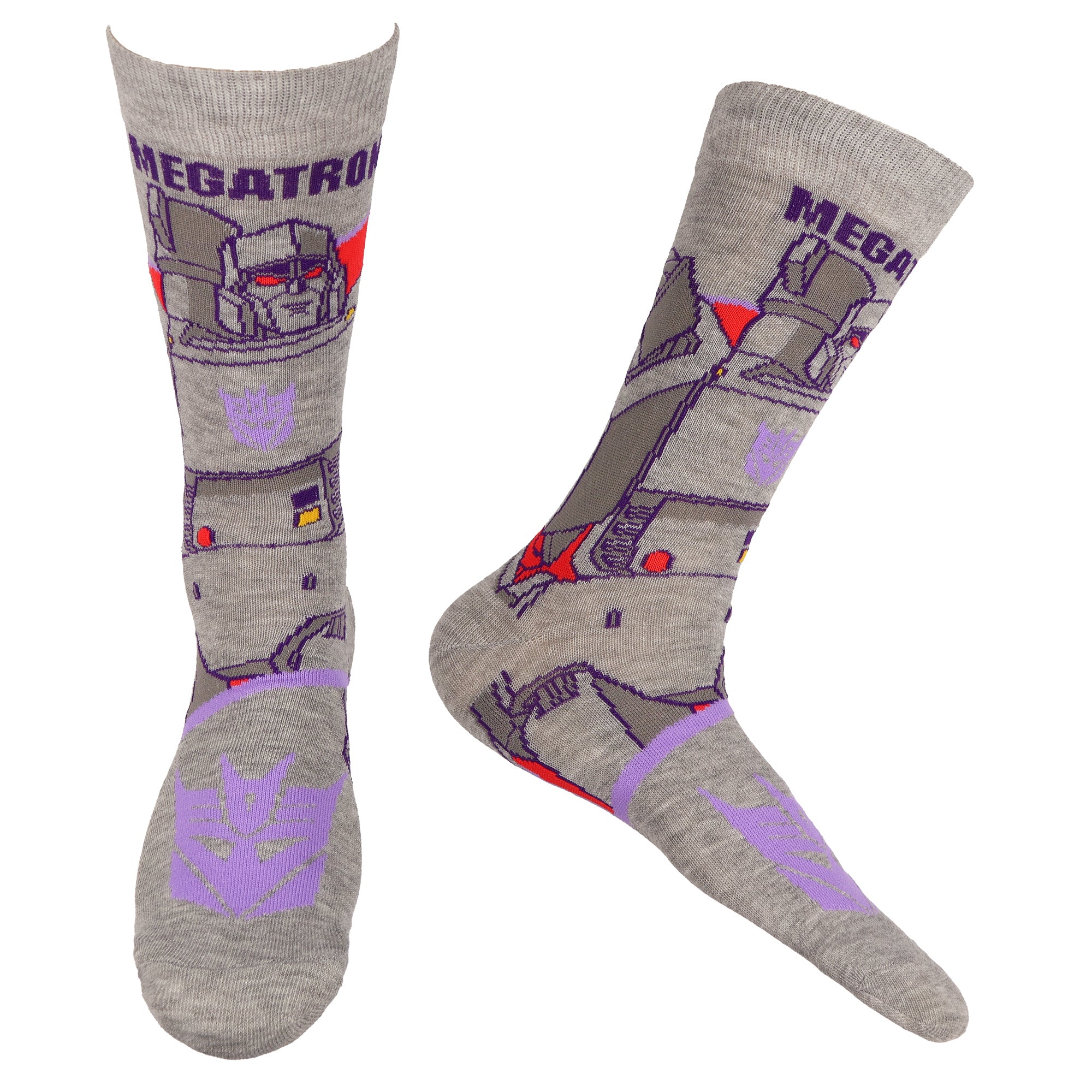Transformers Crew Socks Men's Decepticon vs Autobot 5-Pack, Shoe Size 6-12