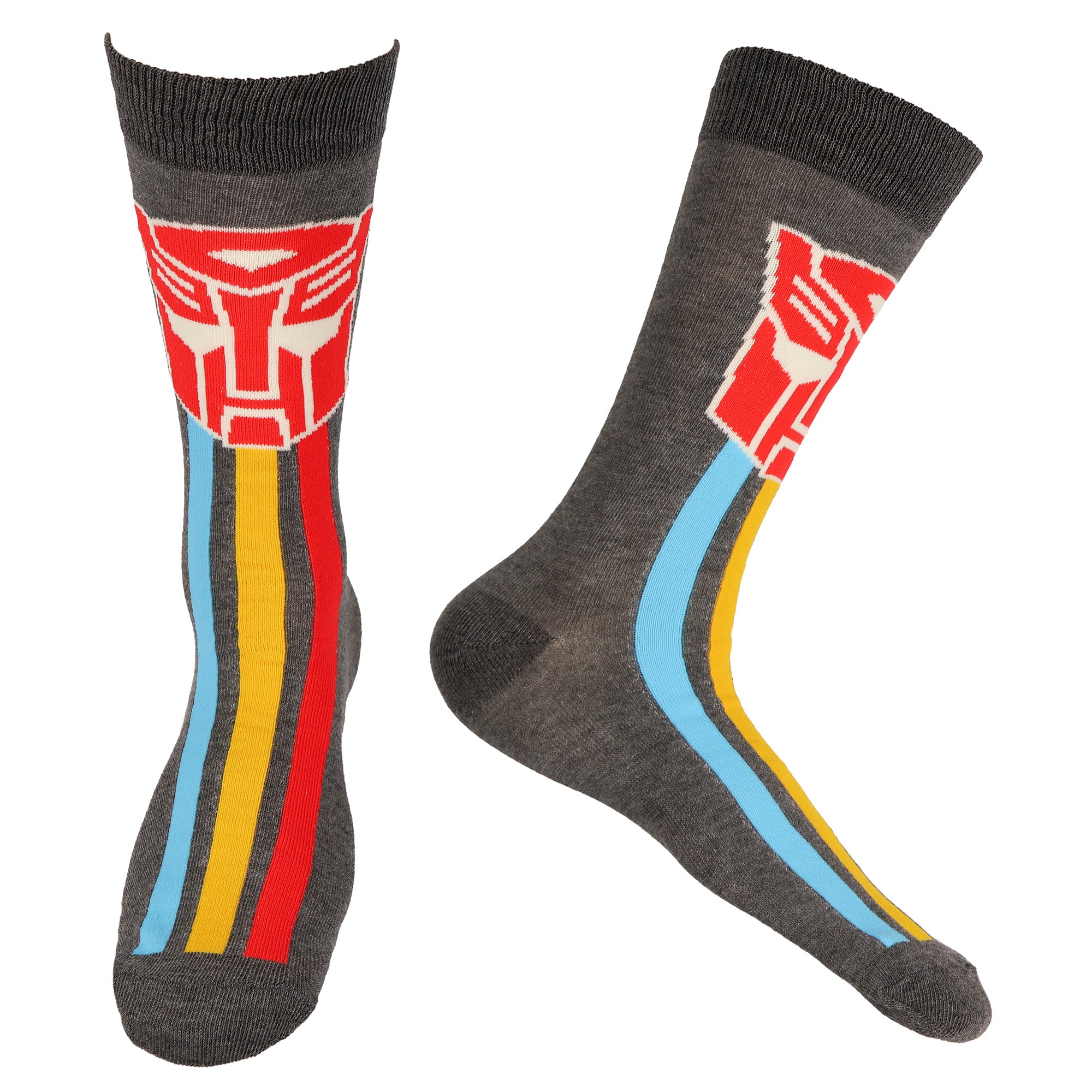 Transformers Crew Socks Men's Decepticon vs Autobot 5-Pack, Shoe Size 6-12