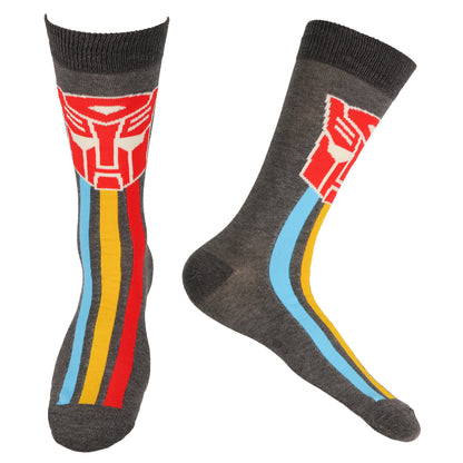 Transformers Crew Socks Men's Decepticon vs Autobot 5-Pack, Shoe Size 6-12