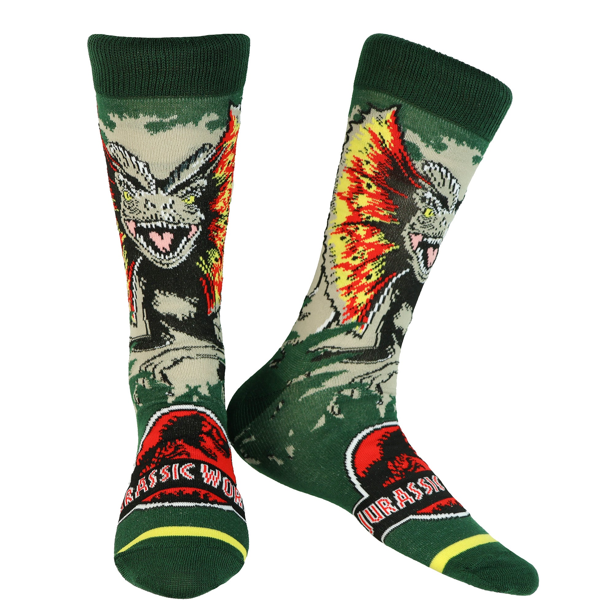 Jurassic World Crew Socks Dinosaur-Inspired Designs Men's Mid Calf 5 Pair OSFM
