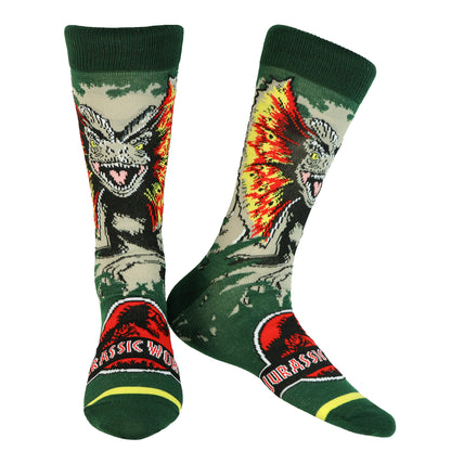 Jurassic World Crew Socks Dinosaur-Inspired Designs Men's Mid Calf 5 Pair OSFM
