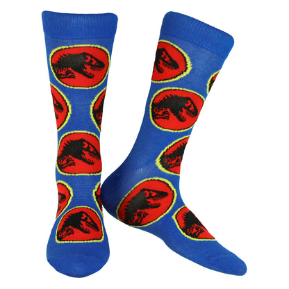 Jurassic World Crew Socks Dinosaur-Inspired Designs Men's Mid Calf 5 Pair OSFM