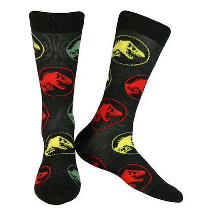 Jurassic World Crew Socks Dinosaur-Inspired Designs Men's Mid Calf 5 Pair OSFM