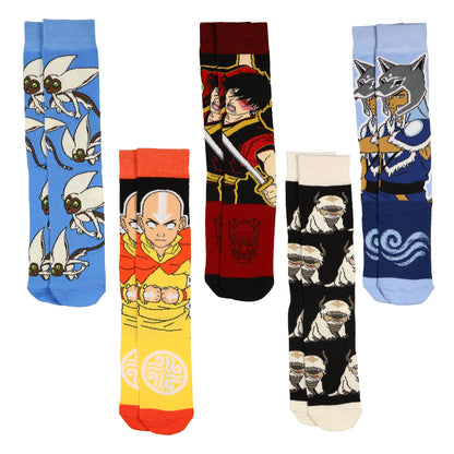 Nickelodeon Avatar: The Last Airbender Crew Socks Men's 5-Pack, Size 6-12
