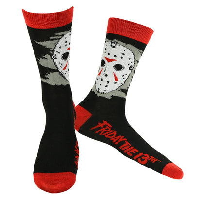 Friday The 13th Crew Socks Jason Voorhees with DIY Mask, 6 Pair, Shoe Size 6-12