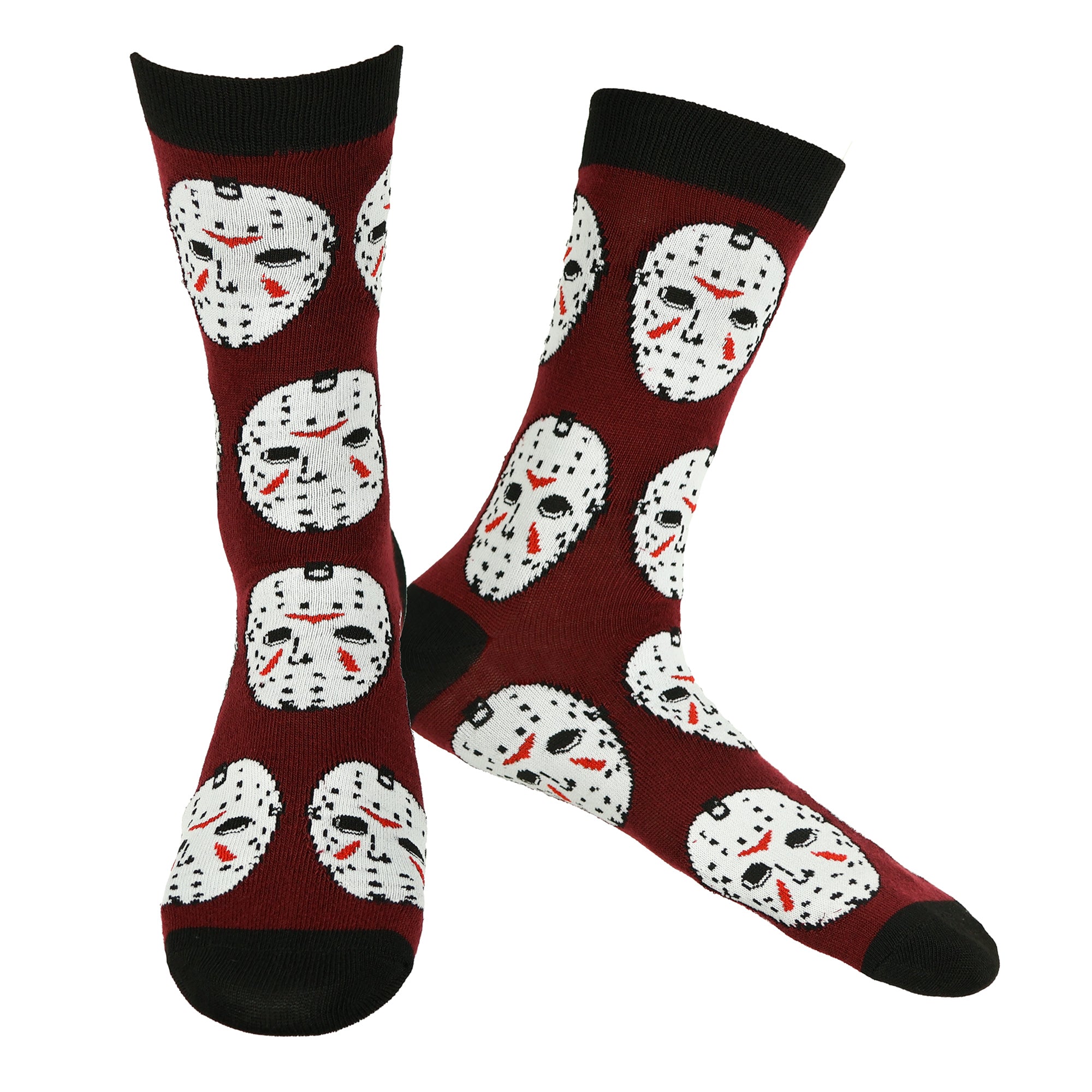 Friday The 13th Crew Socks Jason Voorhees with DIY Mask, 6 Pair, Shoe Size 6-12