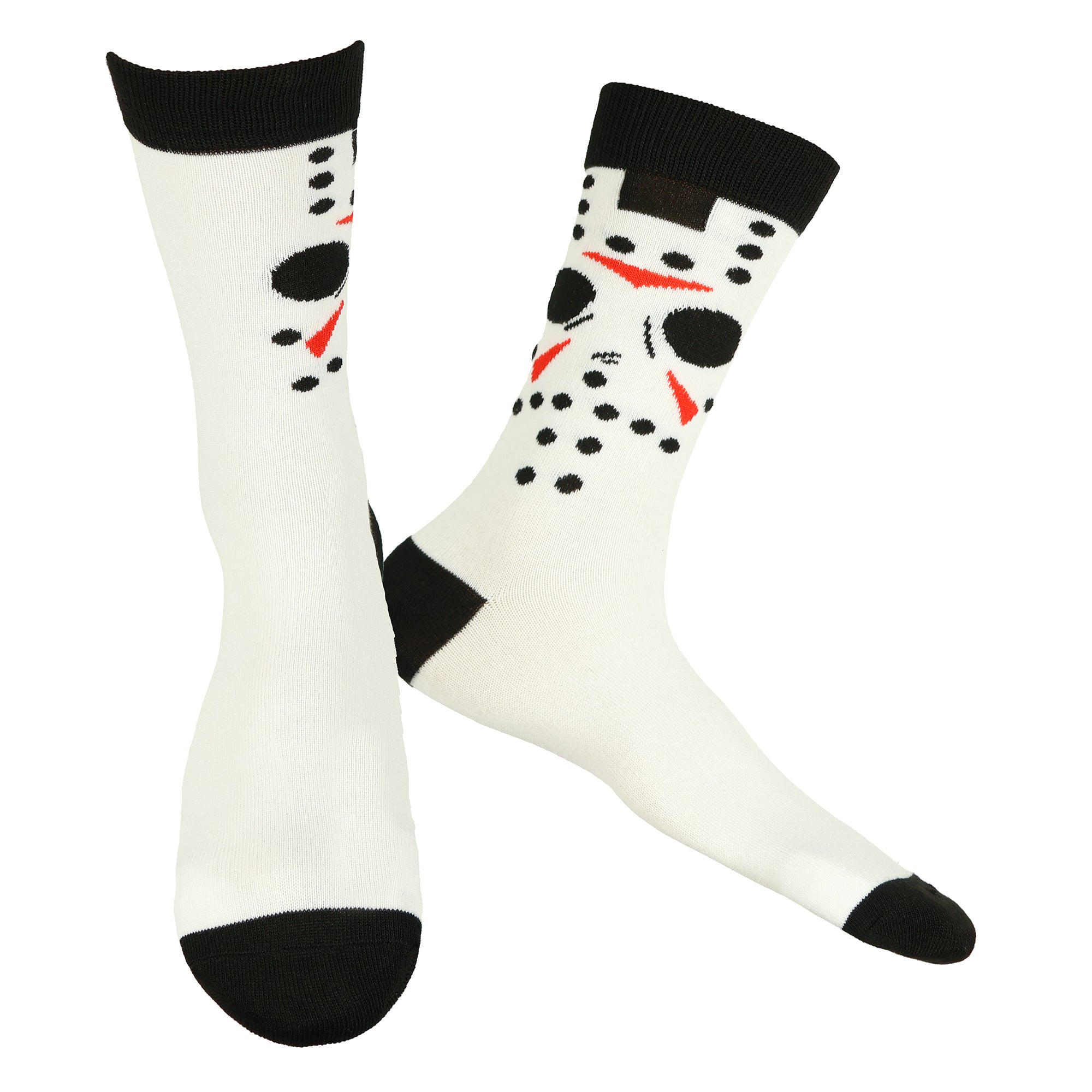 Friday The 13th Crew Socks Jason Voorhees with DIY Mask, 6 Pair, Shoe Size 6-12