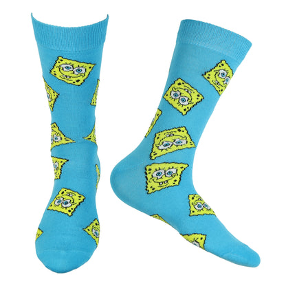 SpongeBob SquarePants Socks Men's 3 Pair Crew Sock and Gift Box Shoe Size 6-12
