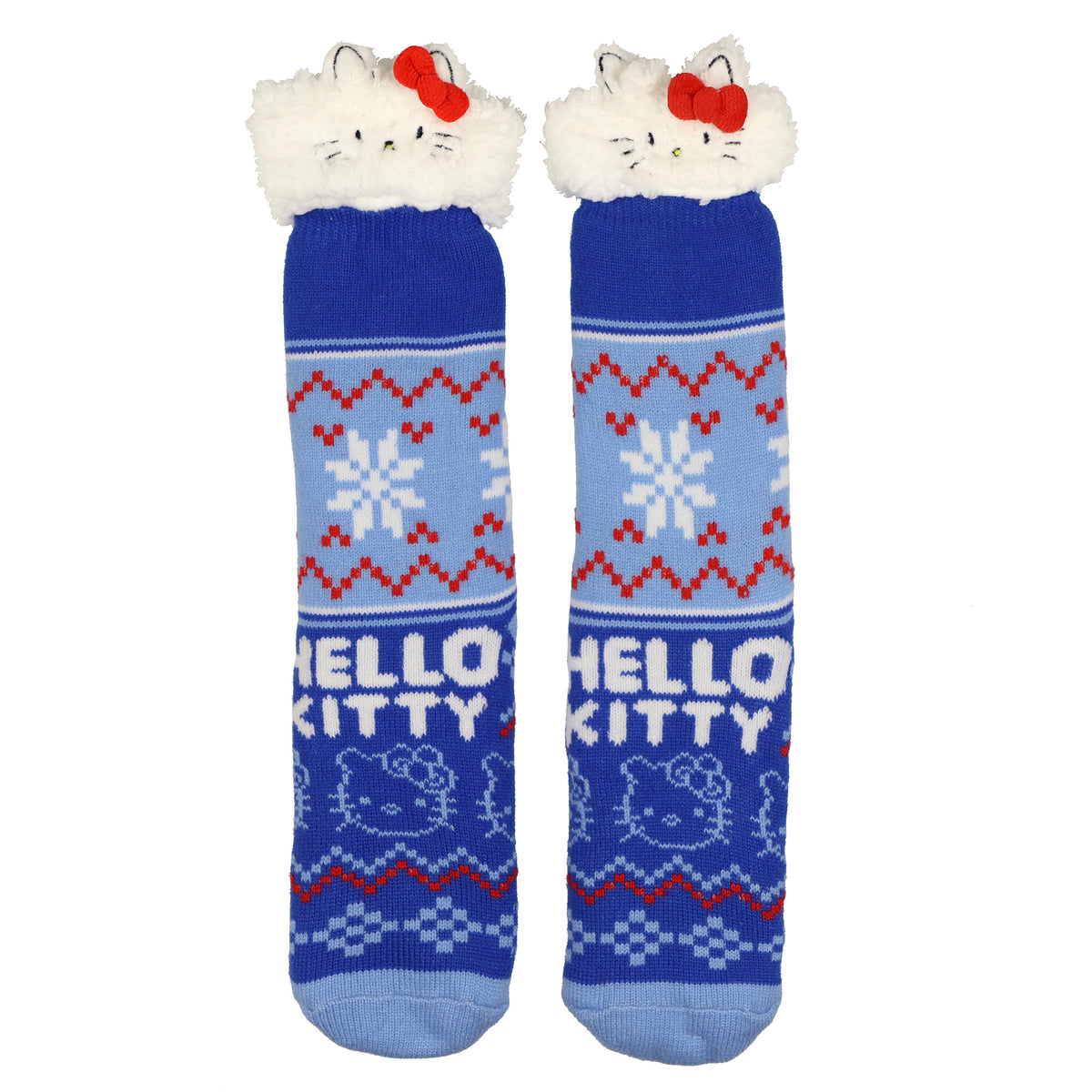 Hello Kitty Fluffy Fleece Lined Adult Non Slip Cabin Crew Sock Slippers