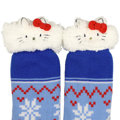 Hello Kitty Fluffy Fleece Lined Adult Non Slip Cabin Crew Sock Slippers