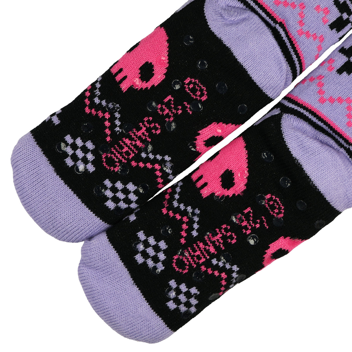 Kuromi Fluffy Fleece Lined Non Slip Adult Cabin Crew Sock Slippers