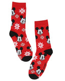 Disney Mickey Mouse Holiday Christmas Sweater Women's Crew Socks 5 Pack