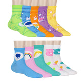 Care Bears Women's Socks Grumpy Funshine Good Luck Shortie Crew Socks 10 Pairs