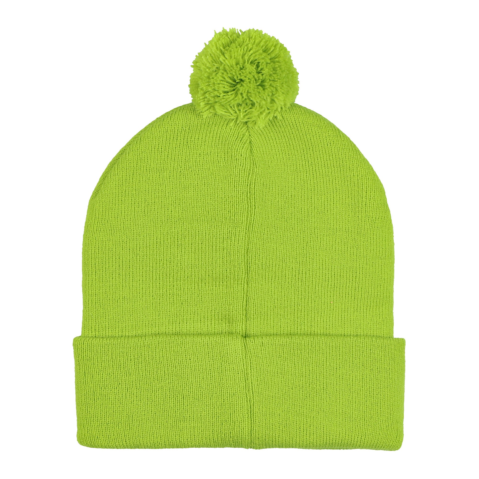 Dr. Seuss The Grinch Beanie Adult Embroidered Cuff Knit Ribbed Hat with Pom Pom