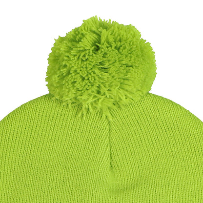 Dr. Seuss The Grinch Beanie Adult Embroidered Cuff Knit Ribbed Hat with Pom Pom