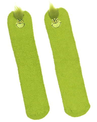 Dr. Seuss GRINCH Socks Always Naughty Plush Slipper Socks For Women or Men