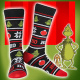 Dr Seuss GRINCH Who Stole Christmas Ho Ho Ho Ugly Sweater Crew Socks