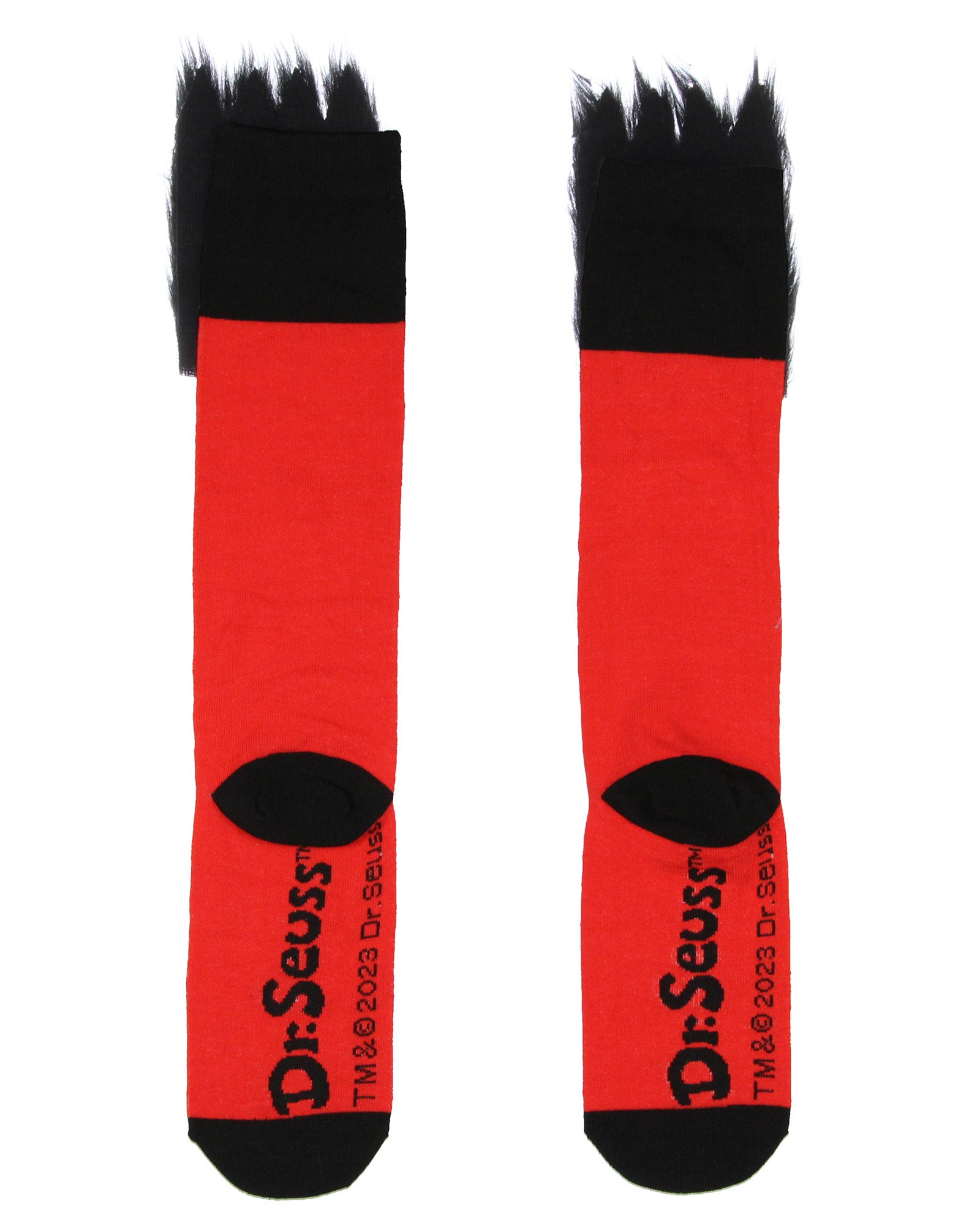Dr. Seuss CAT IN THE HAT Fuzzy Top Knee-High Socks OSFM
