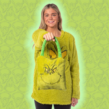 Dr. Seuss How the Grinch Stole Christmas Holiday Tote Bag Throw Blanket 40"x39" - Seven Times Six