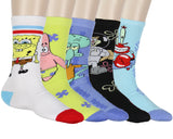 Spongebob SquarePants Socks Men's Bikini Bottom Bunch 5-Pair Crew Socks