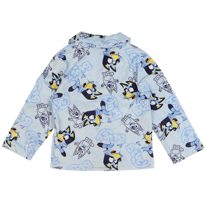Bluey Pajamas Boys' 2-Piece Coat Front Flannel Lounge Sleep Set