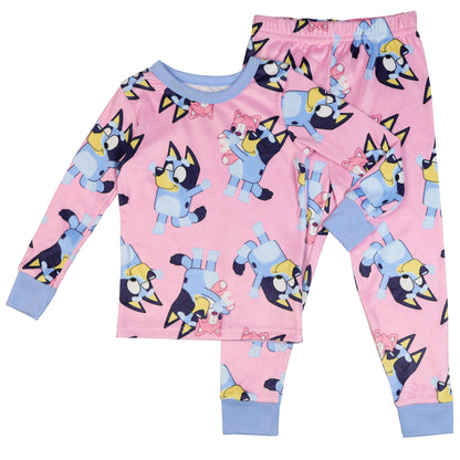 Bluey Pajamas Girls' Polly Puppy 2-Piece Tight Fit Lounge Sleep Set