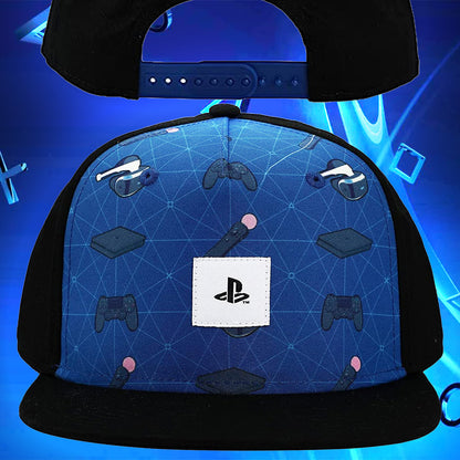 Sony Playstation Embroidered Logo Patch Gaming s Youth Flat Bill Hat