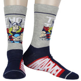 Marvel Comics Spiderman Captain America Thor Character 3-Pack Adult Crew Socks