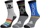 PlayStation Men's Console Controller Logo Designs 3-Pack Adult Crew Socks
