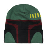 Star Wars Boba Fett Boy's Winter Cuff Knit Beanie w/Gloves Set Cold Weather OSFM