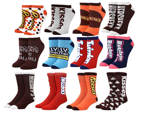 Bioworld Hershey's Men's 12 Delicious Days of Socks Crew and Ankle Adult Box Set