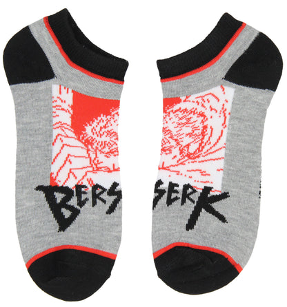 Berserk Socks Anime Guts Brand Of Sacrifice 5 Pack Mens No Show Ankle Socks