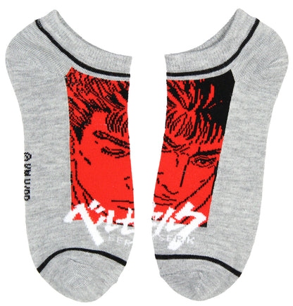Berserk Socks Anime Guts Brand Of Sacrifice 5 Pack Mens No Show Ankle Socks