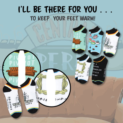 Friends TV Show Socks Pivot Pivot Mix and Match Adult Ankle Socks 5 Pack