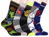 Space Jam Socks Original Film Logo Designs 5 Pack Adult Crew Socks