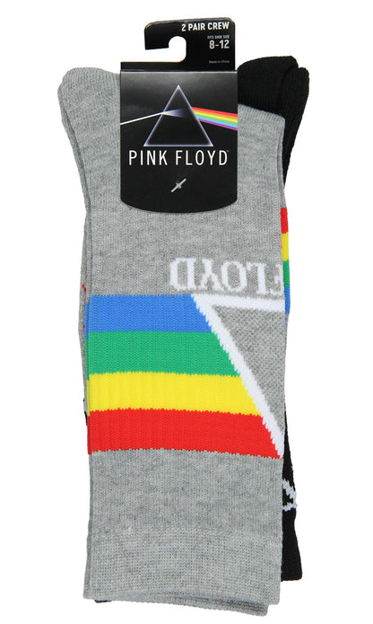 Pink Floyd Socks Adult Dark Side Of The Moon 2 Pair Athletic Crew Socks