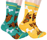 Scooby Doo Men's Socks Scrappy And Scooby 2 Pack Athletic Adult Crew Socks