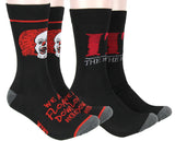 Stephen King's IT The Movie Pennywise The Clown 2 Pack Men's Athletic Crew Socks