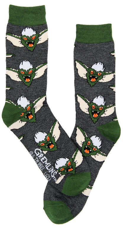 Gremlins Men's Socks Movie Gizmo and Stripe Character 2 Pack Crew Socks