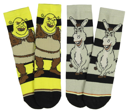 Shrek Boys' Socks Donkey And Shrek 2 Pairs Kids Athletic Crew Socks