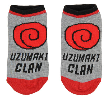 Naruto Shippuden Boys' Akatsuki Uzumaki Uchiha Clan 4 Pairs Kids No Show Socks