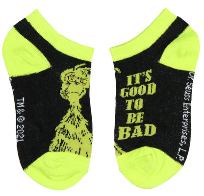 Dr. Seuss GRINCH Kids Socks Old Grinchy Clause 4 Pairs Ankle No Show Socks