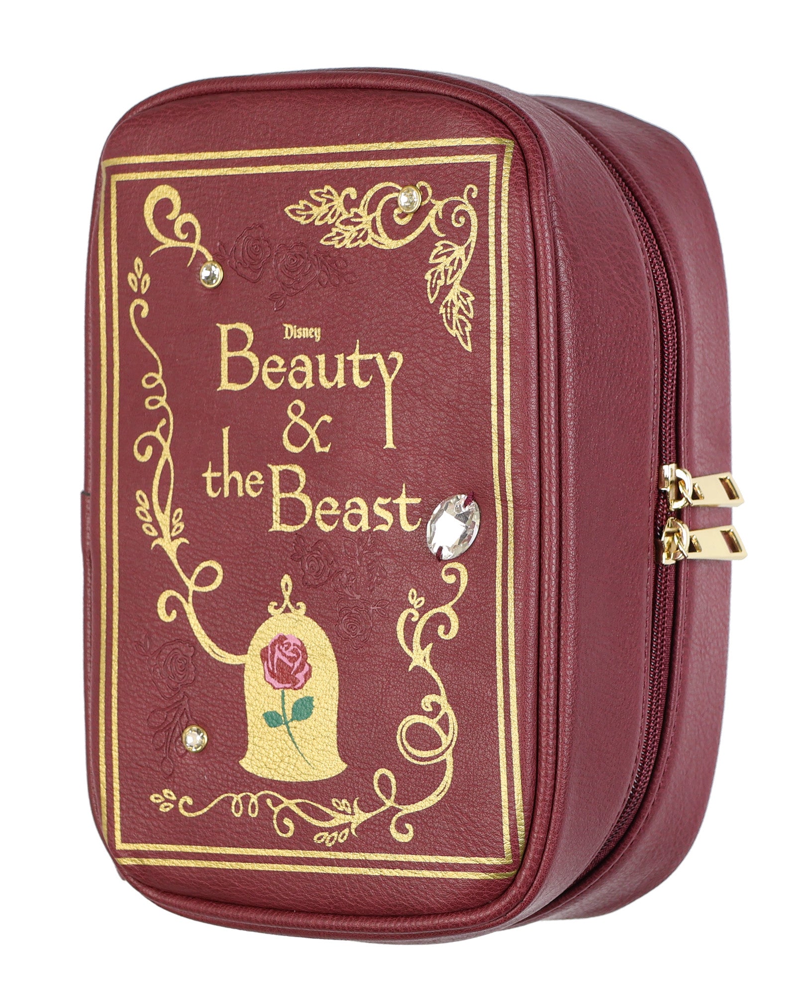 Disney Beauty and The Beast Storybook Cosmetic Toiletry Travel Bag, 8.5"